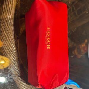 Coach Scarlet Pouch with Gold Accents